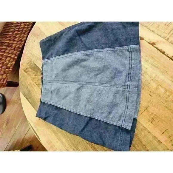 Free People Modern Femme Denim Color Block Mini Skirt Size 2 - Picture 4 of 7